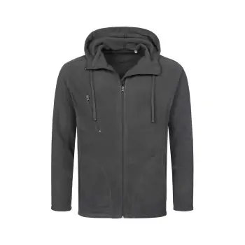 Stedman Hooded Fleece Jacket For Men Grå polyester Large Herr Begränsat antal