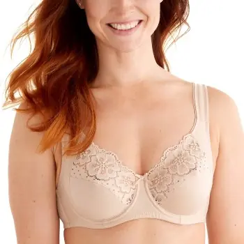 Rabatt Swegmark BH Organic Cottton Bloom Wire Bra Beige F 95 Dam