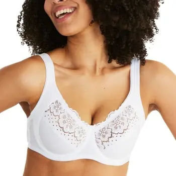 Utförsäljning Swegmark BH Organic Cottton Bloom Wire Bra Vit D 90 Dam